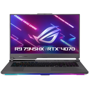 에이수스 2023 ROG 스트릭스 G17 라이젠9 라이젠 7000 시리즈 지포스 RTX 4070, Eclipse Gray, 1TB, 32GB, WIN11 Home, G713PI-LL005