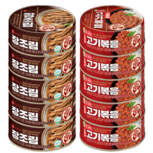 롯데푸드 장조림80g(5캔)+고추장고기볶음80g(5캔), 5개, 80g