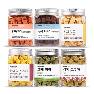 페페로니 진짜시리즈 6개 세트(소고기 연어 치즈 치즈고구마 미역 고구마), 1세트, 180g