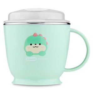 에디슨 프렌즈 흘림방지 스텐 한손 빨대컵 180ml, 공룡, 1개