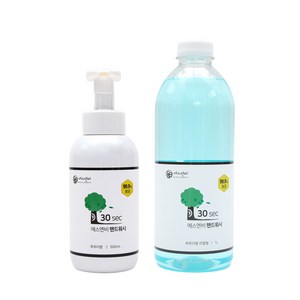 1+1 에스엔비 30s 핸드워시 본품/리필, 1세트, 파우더향 본품500ml+리필1L