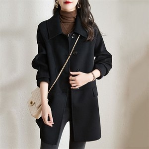 besteffie 캐시미어코트 여성용 빅카라 여성모직코트 양모코트 루즈핏 아우터 E968