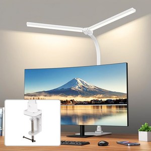 몬스터라이트 번개표 듀얼헤드 LED 책상 스탠드 800mm 와이드 조명 졸업 입학 선물, 클램프형