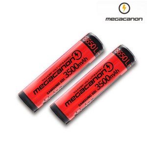 메가캐논 18650 보호회로 충전지 3500mAh 레드, 1개입, 2개