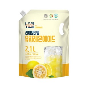 [태웅] 라이브타임 유자레몬에이드 2.1L, 3개