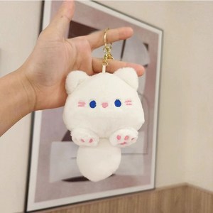 누르면 소리나는 고양이 인형 키링 약14cm