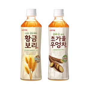 롯데차 초가을우엉차 500ml 12패트 + 황금보리 500ml 12패트, 24개