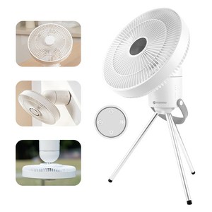 예스카모 무선 무소음 탁상용 리모컨 LED램프 써큘레이터 베이직 선풍기 KR-F25, 화이트