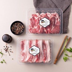 육몽원 산청군농협 지리산 흑돼지고기 세트 1kg / 1.5kg, 2구세트, 앞다리살 1kg(500g 2팩)