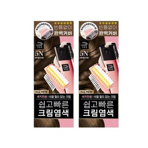 미쟝센 올뉴쉽고빠른크림염색 5N내추럴브라운 80G 2개, 5N 내추럴브라운