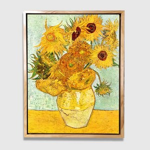 해바라기 돈 들어오는 그림 반아트 리얼 붓터칭 [캔버스 관 엔틱 액자] 빈센트 반 고흐 해바라기 그림 인테리어 소품 금전운 그림, 관액자 우드