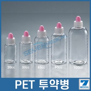 국산 일회용 약병 PET투약병 투명, 10개, PET 투약병 60ml