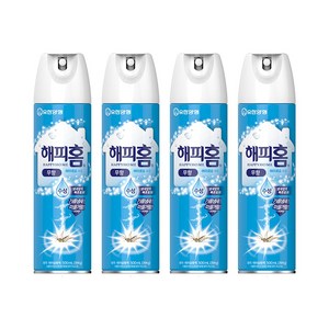 해피홈 유한양행 에어로솔 수성 살충제 무향, 350ml, 4개