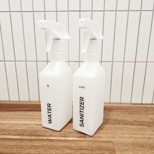 다담 HDPE 사각 분무기 스프레이 공병 화장품 원예 소독제 탈취제 세제 청소 방역, 400ml, 1개, 화이트 용기(화이트 스프레이건)