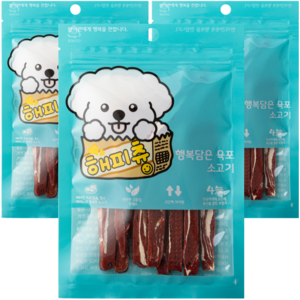 해피츄 행복담은 육포 소고기 강아지 간식, 3개, 100g, 소고기슬라이스