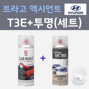 현대 트라고 엑시언트 T3E 스틸그린 주문컬러 스프레이 + 모투명마감용스프레이 자동차 카 페인트 200ml, 1개