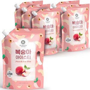 맥널티커피 복숭아 아이스티, 1L, 6개