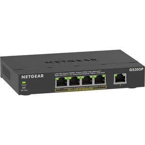 스위칭허브 포트 네트워크스위치 인터넷 NETGEAR 5포트 기가비트 이더넷 관리되지 않는 PoE 스위치GS305P PoE+ x 4 63W 데스크톱 또는 벽면 장착, 5 Port | 4xPoE+ 63W