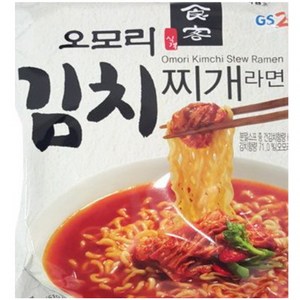 GS 유어스 오모리 김치찌개 봉지라면 160g 12개