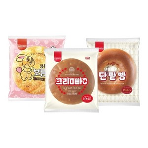 삼립 삼총사빵 3종 각 4봉씩 총 12봉(정통크림빵/정통단팥빵/정통보름달), 1개, 85g