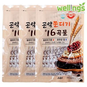 16곡물 곤약쫀드기 3봉X10개입(30개입) 최근상품으로 발송, 3개, 200g