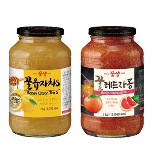 꽃샘 꿀유자차 1kg+꿀레드자몽 1kg, 1kg, 2개