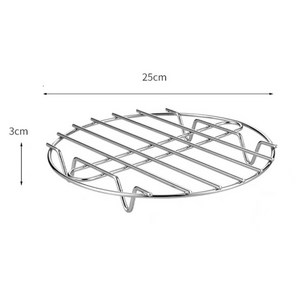 오븐 액세서리 그릴 에어프라이어받침 스텐망 원형망, 25*2.5cm, 화상 방지 집게, 1개