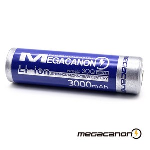[메가캐논] MEGACANON 18650 삼성Cell 적용 PCM 보호회로 충전배터리, 1개, 30A 3000mAh