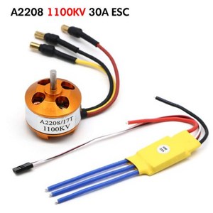 XXD A2212 A2208 930KV 1000KV 1400KV 2200KV 2700KV 브러시리스 모터 30A 브러시리스 ESC 모터 속도 컨트롤러 RC FPV 드론 용, A2208 KV1100 30A ESC, 1개, 02 A2208 KV1100 30A ESC