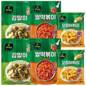 [K-분식] 비비고 쌀떡볶이2+김말이2+오징어튀김2, 1개, 575g