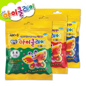 [아모스] 탱탱아이클레이 50g / 칼라점토 아이클레이만들기, 흰색, 흰색, 1개