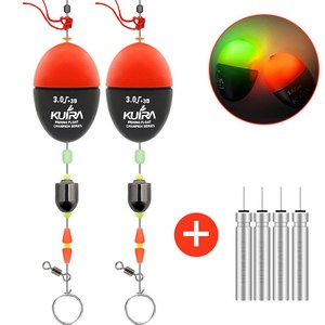 쿠이라 바다 전자 구멍찌 세트 5초채비완성, 2개, 레드 1.5호