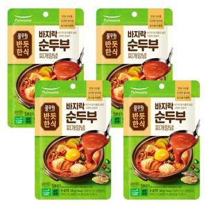 풀무원 반듯한식 바지락 순두부 찌개양념 소스, 140g, 4개