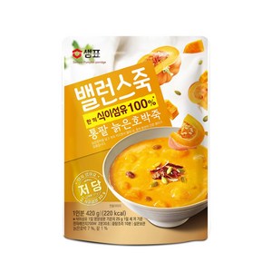 샘표 밸런스죽 통팥 늙은호박죽, 420g, 1개