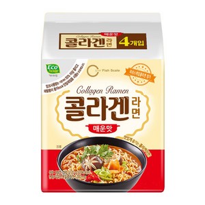 오뚜기 콜라겐라면 매운맛 120g 봉지라면, 4개