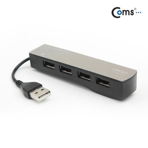 Coms USB2.0 4포트 무전원 허브 케이블 내장/IT753/상단 미러 디자인/케이블 보관용 홈/USB2.0 4포트 생성, 1개