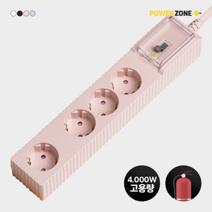 웨이브 자동소화 고용량 멀티탭 누전차단 4구 50cm 1.5m 3m 5m 7m 에어컨 전용 대용량멀티탭, 자동소화+과부하차단+누전차단 4구, 파스텔핑크 50cm, 1개