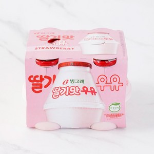 [메가마트]빙그레 딸기맛 우유 240ml*4, 4개, 240ml