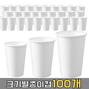 테이크아웃 종이컵 100개 8온스 10온스 12온스 13온스 16온스 20온스, 10온스(화이트)