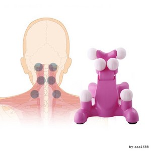 넥퀸 경추안마기 목안마기 목마사지기 경추지압 어깨, 1개, 핑크