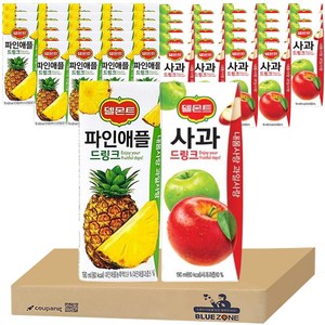 델몬트 사과 190ml 24팩+파인애플 190ml 24팩 세트, 1세트