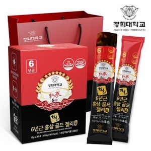 가족 면역 지킴이 경희장생 100% 국내산 6년근 홍삼 골드 젤리 스틱 15g 30포 감사선물 세밑선물, 1세트