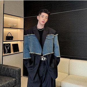 투니스 남성 워싱 데님 포인트 블레이저 재킷
