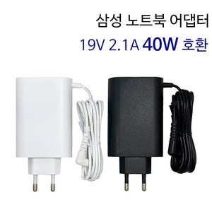 삼성 NT550EBV NT550EBZ NT550EAA 노트북5 어댑터 충전기 19V 2.1A 40W 호환, 블랙, 1개