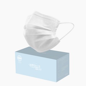 바른마스크 에어핏 일회용 덴탈 마스크 비말 자외선 차단 스포츠 2중 여름 마스크, 화이트, 1개, 50매입