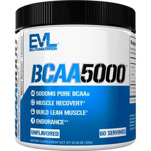 Evlution Nutrition BCAA 5000mg 언플레이버드, 1개, 300g