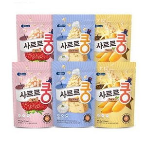 베베쿡 사르르쿵 과자/딸기/바나나/치즈요거트/6봉지, 바나나+딸기, 23g, 6개