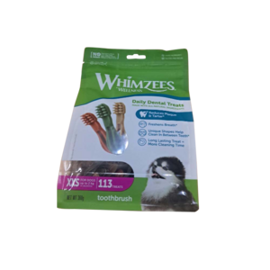 Whimzees 밸류백 칫솔 강아지껌 XXS, 구강청결, 360g, 1개