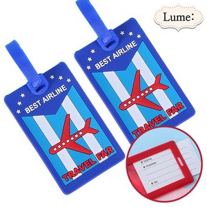 [1+1] Lume 트래블 여행가방 PVC 캐리어네임택 2개입