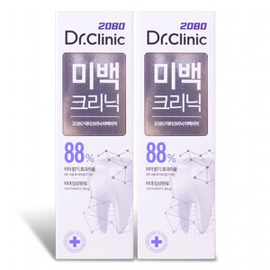 2080 닥터크리닉 미백크리닉 치약 120g, 100g, 2개